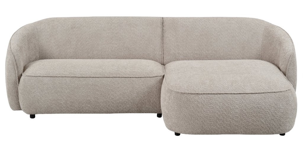 by fonQ Chubby Hoekbank Rechts Bouclé Greige | Van €1199, nu, Byfonq, Byfonq, Nieuw, 75 tot 100 cm