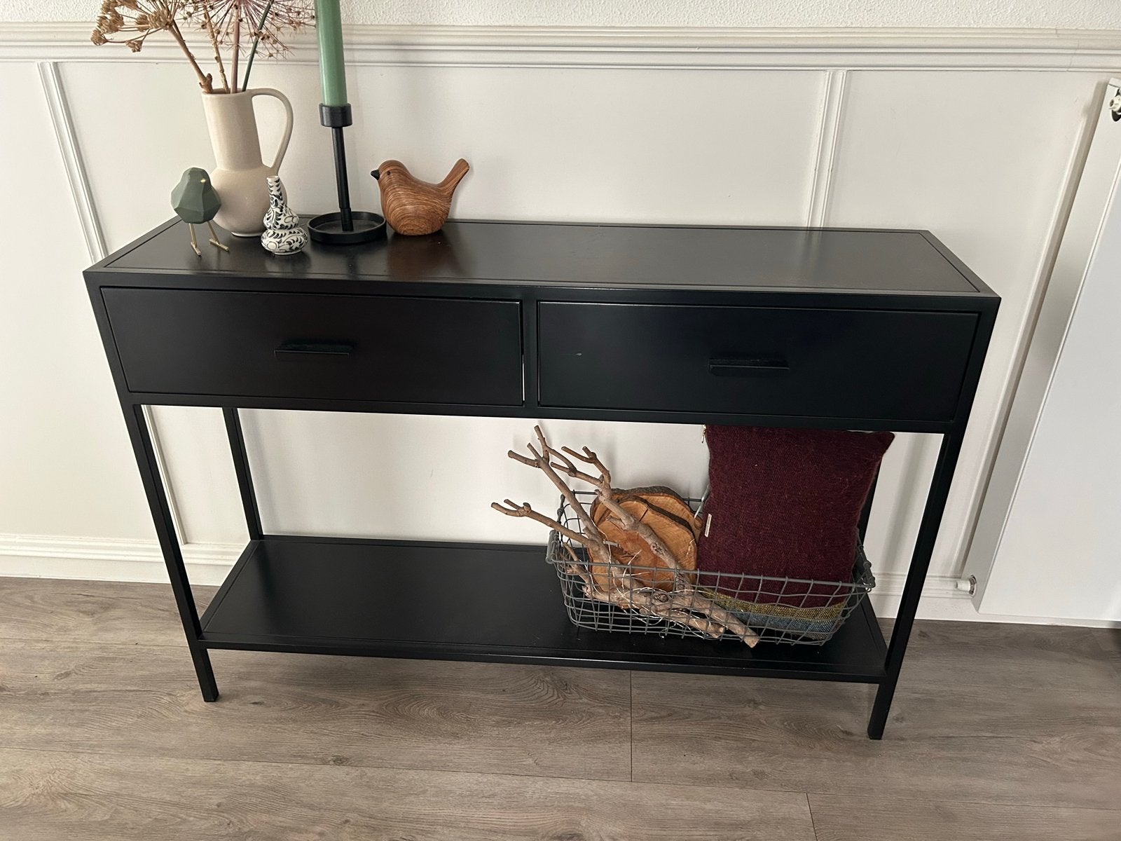 Gang/ hal tafel of side table met lades en opbergplank, Huis en Inrichting, Ophalen, 100 tot 150 cm, Zo goed als nieuw, Metaal