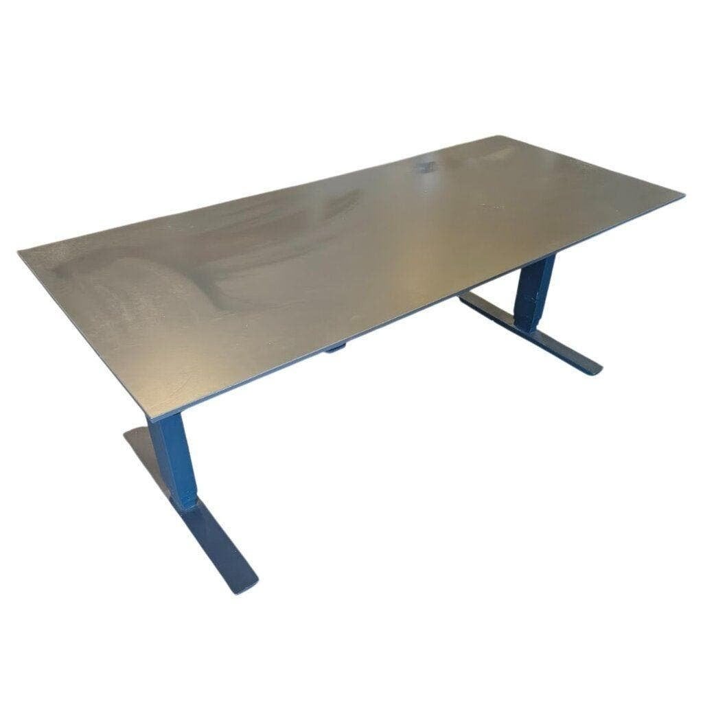 Elektrisch Zit Sta Bureau Antraciet B180xD80, Overige stijlen, Gebruikt, 180 cm, Spaanplaat of MDF