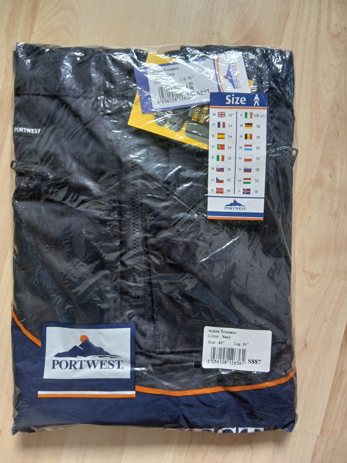 Nieuwe Portwest Heren Action Trousers/broe- Maat 42"/Leg 31", Blauw, Nieuw, Overige maten, Ophalen of Verzenden