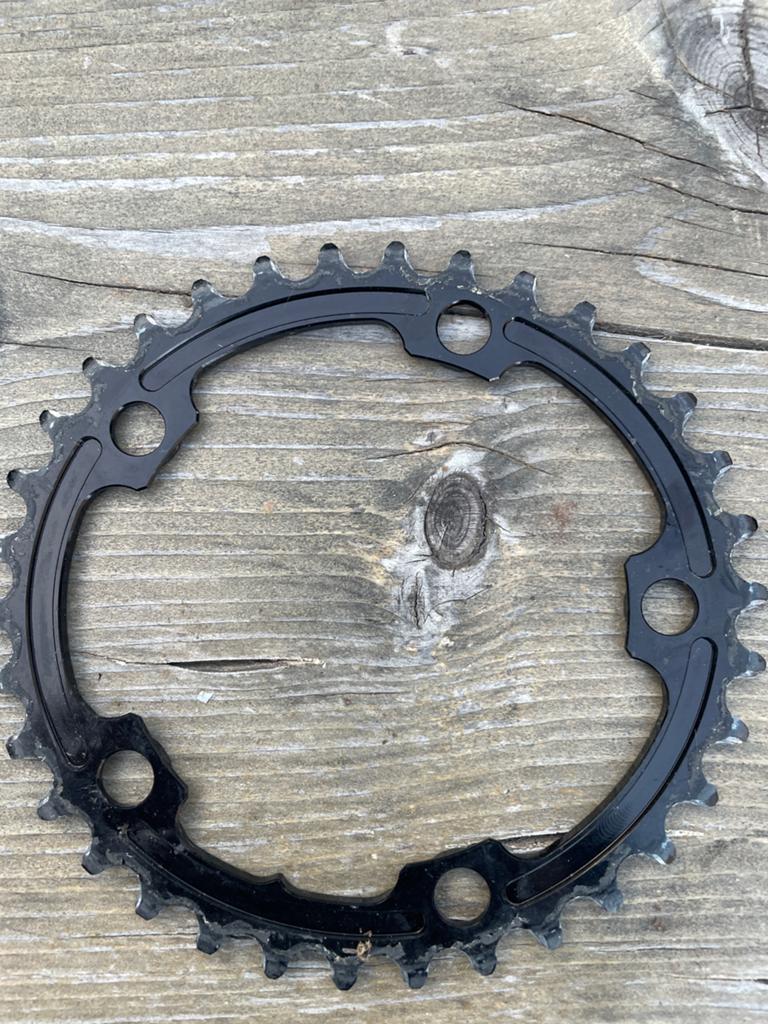 Zwart kettingblad racefiets 34T ovaal 110 BCD, Fietsen en Brommers, Fietsonderdelen, Gebruikt, Ophalen of Verzenden, Derailleur of Ketting