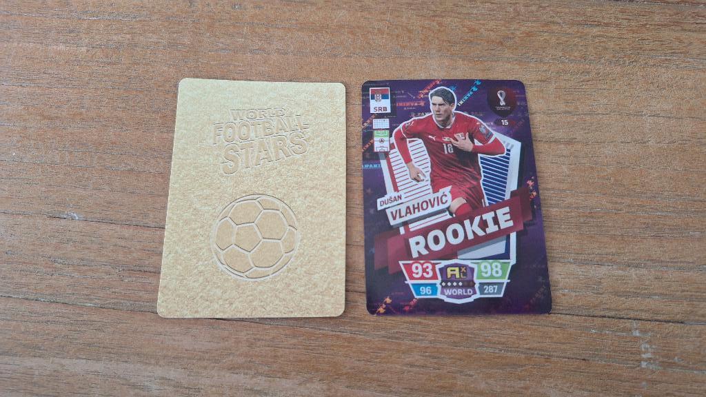 Trading card star card; Dusan Vlahovic # Slovenie Juventus, Ophalen of Verzenden, Nieuw, Buitenlandse clubs, Spelerskaart