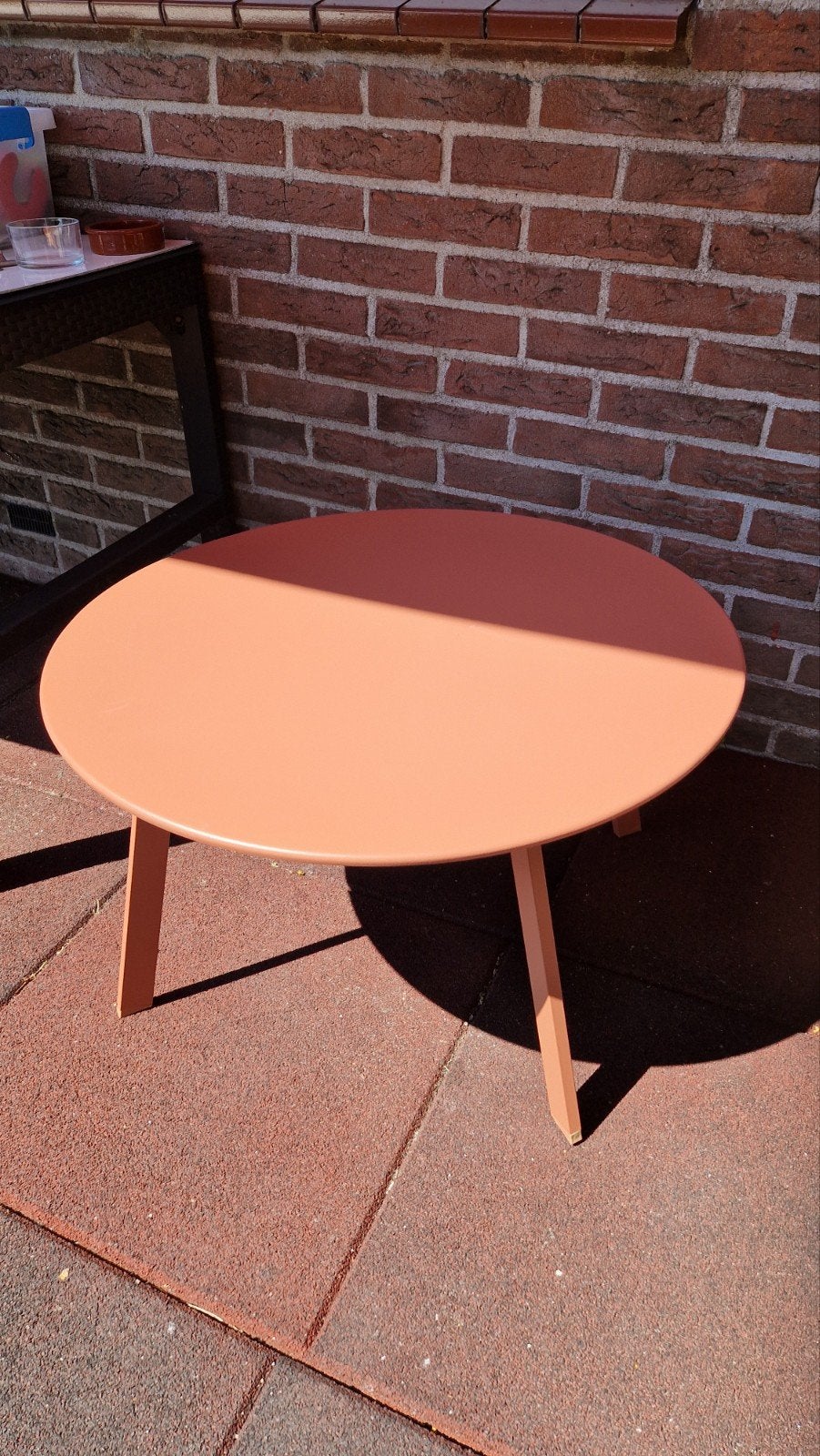 Oranje metaal tafeltje 70x40cm, Ophalen, Minder dan 50 cm, 50 tot 100 cm, Onbekend