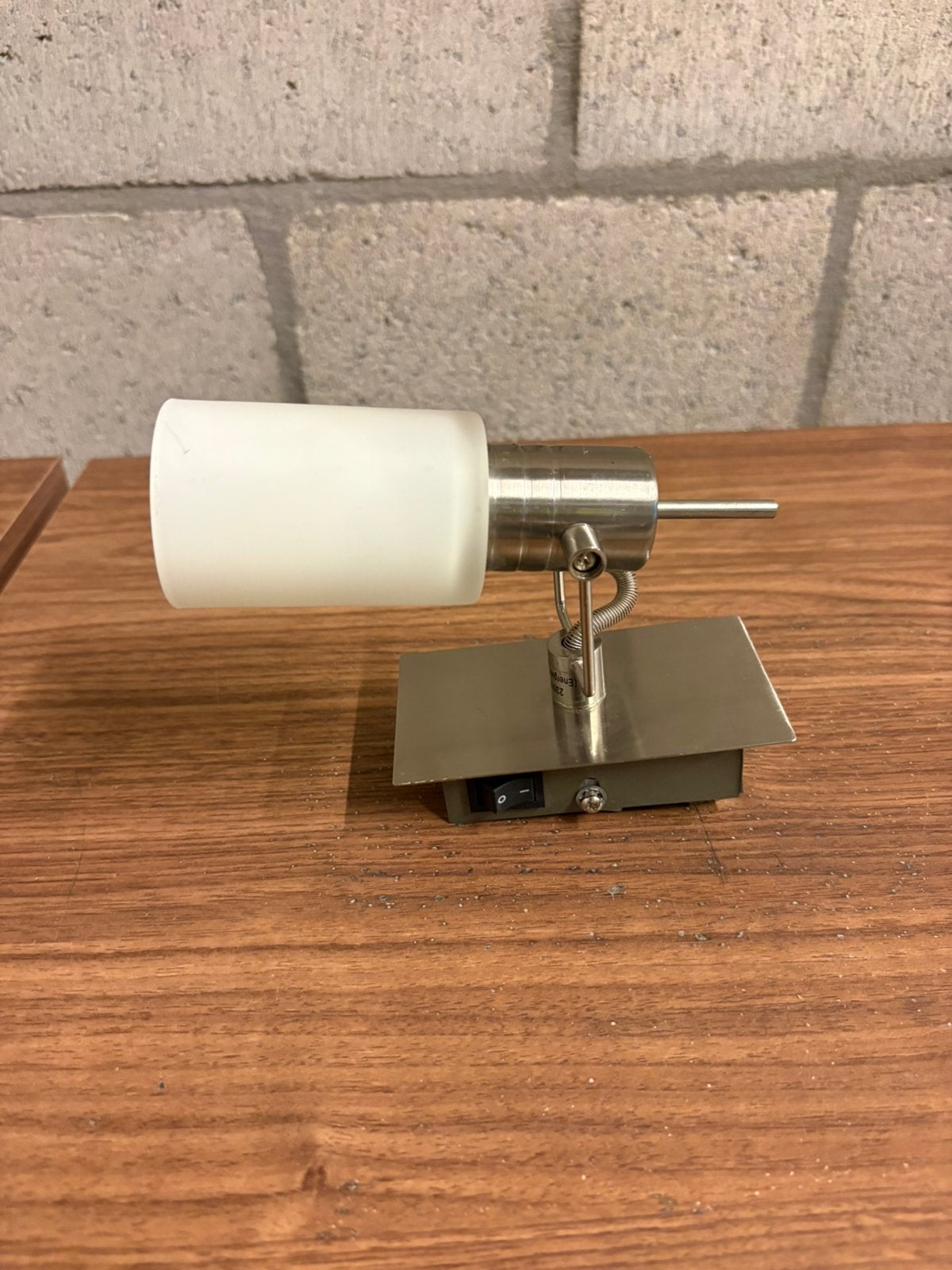 RVS Wandspot / Leeslamp met Schakelaar, Ophalen of Verzenden, Gebruikt, Glas