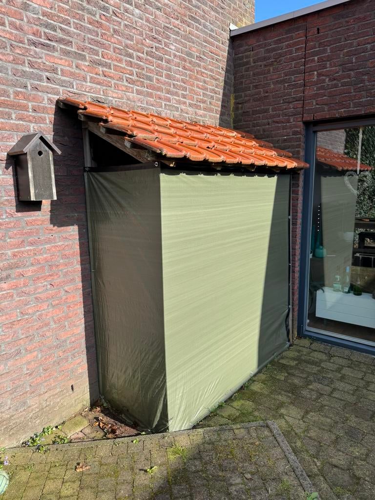 Houthok / Opslagruimte voor buiten - 200x75x215/185 cm, Ophalen of Verzenden, Zo goed als nieuw, Minder dan 250 cm, Zonder ramen