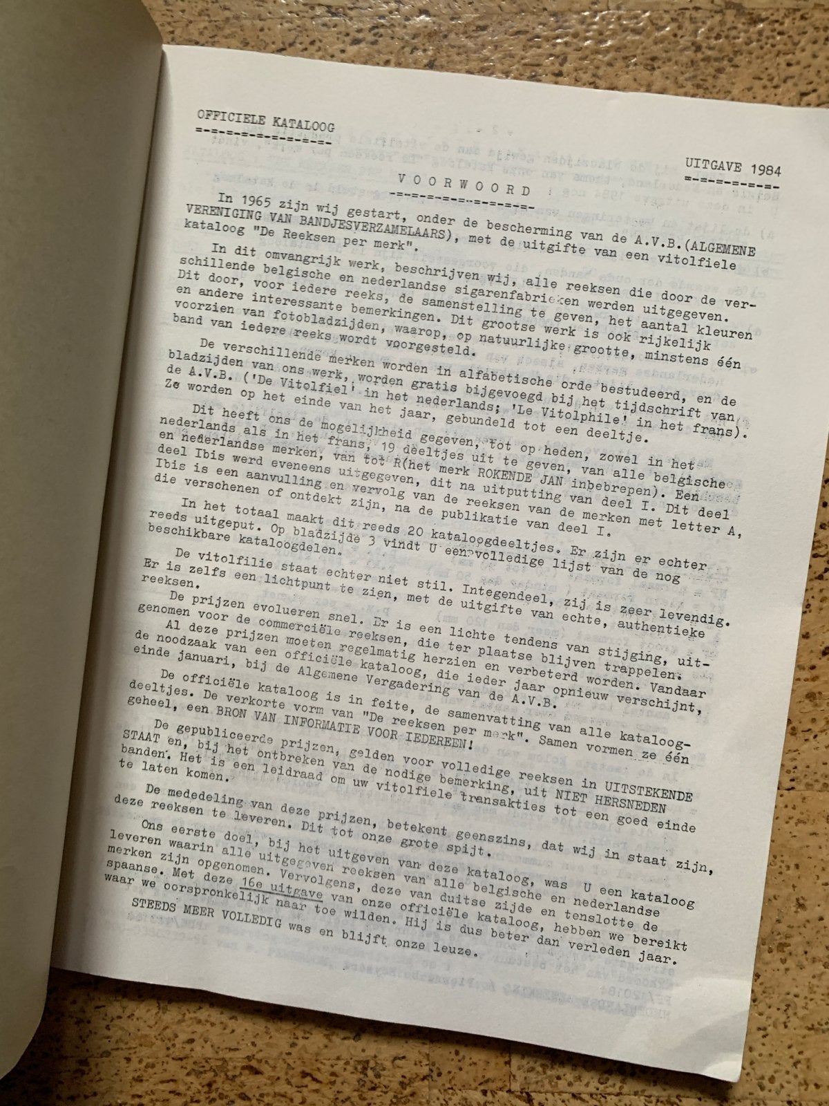 Officiële Catalogus Algemene Vereniging Bandjesverzamelaars, Ophalen of Verzenden, Gebruikt, Sigarenbandjes