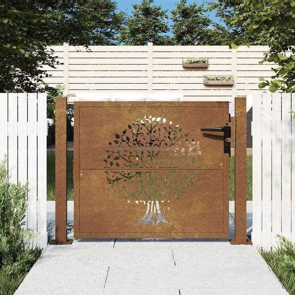 Stalen tuinpoort hekje poort draaihek cortenstaal GRTS BZRGD, 100 tot 150 cm, Verzenden, Nieuw, Nvt