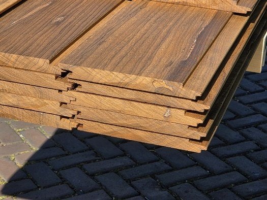 17.6 m2 Hardhouten rabat - nr: HP190, Ophalen, Planken, Nieuw, Hardhout