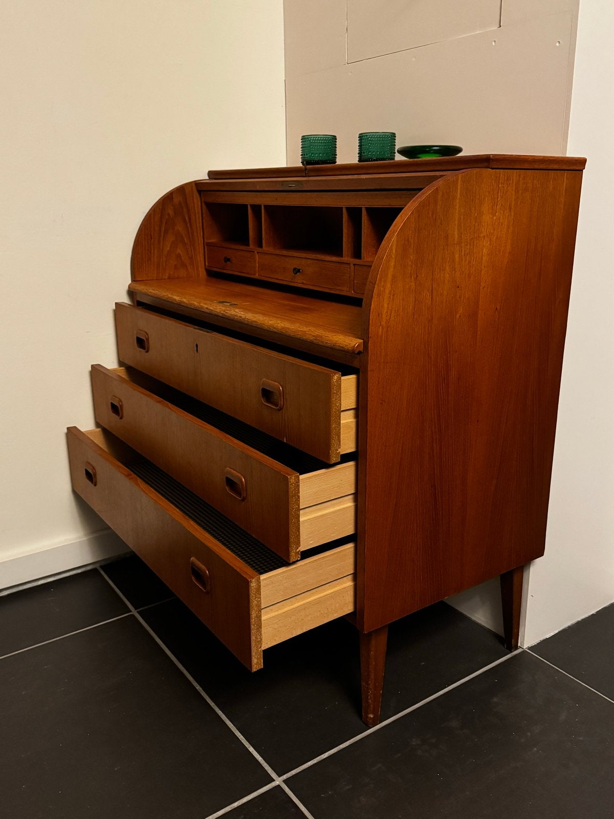 Vintage rolltop bureau - Egon Ostergaard, Ophalen, Gebruikt