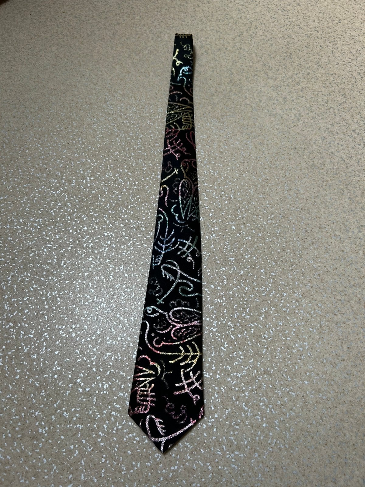 Elle et Lui zwartstropdas met glitter patroon, Ophalen of Verzenden, Zo goed als nieuw, Zwart, Met patroon
