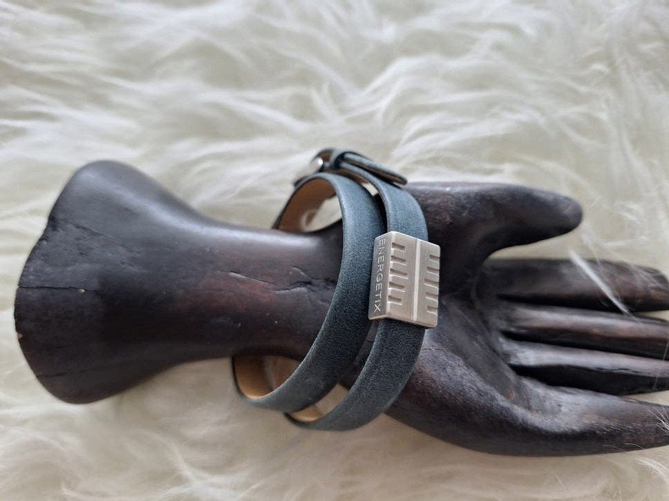 Energetix Armband met Magneet - 42 cm Leer, Sieraden, Tassen en Uiterlijk, Ophalen of Verzenden, Zo goed als nieuw, Blauw, Leer