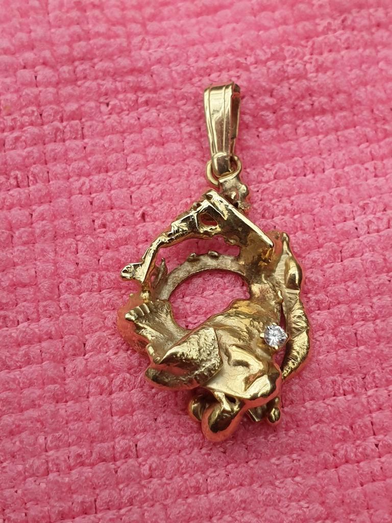 Zeer fraaie 14 kt gouden hanger gemaakt door edelsmid, Sieraden, Tassen en Uiterlijk, Kettinghangers, Ophalen of Verzenden, Zo goed als nieuw