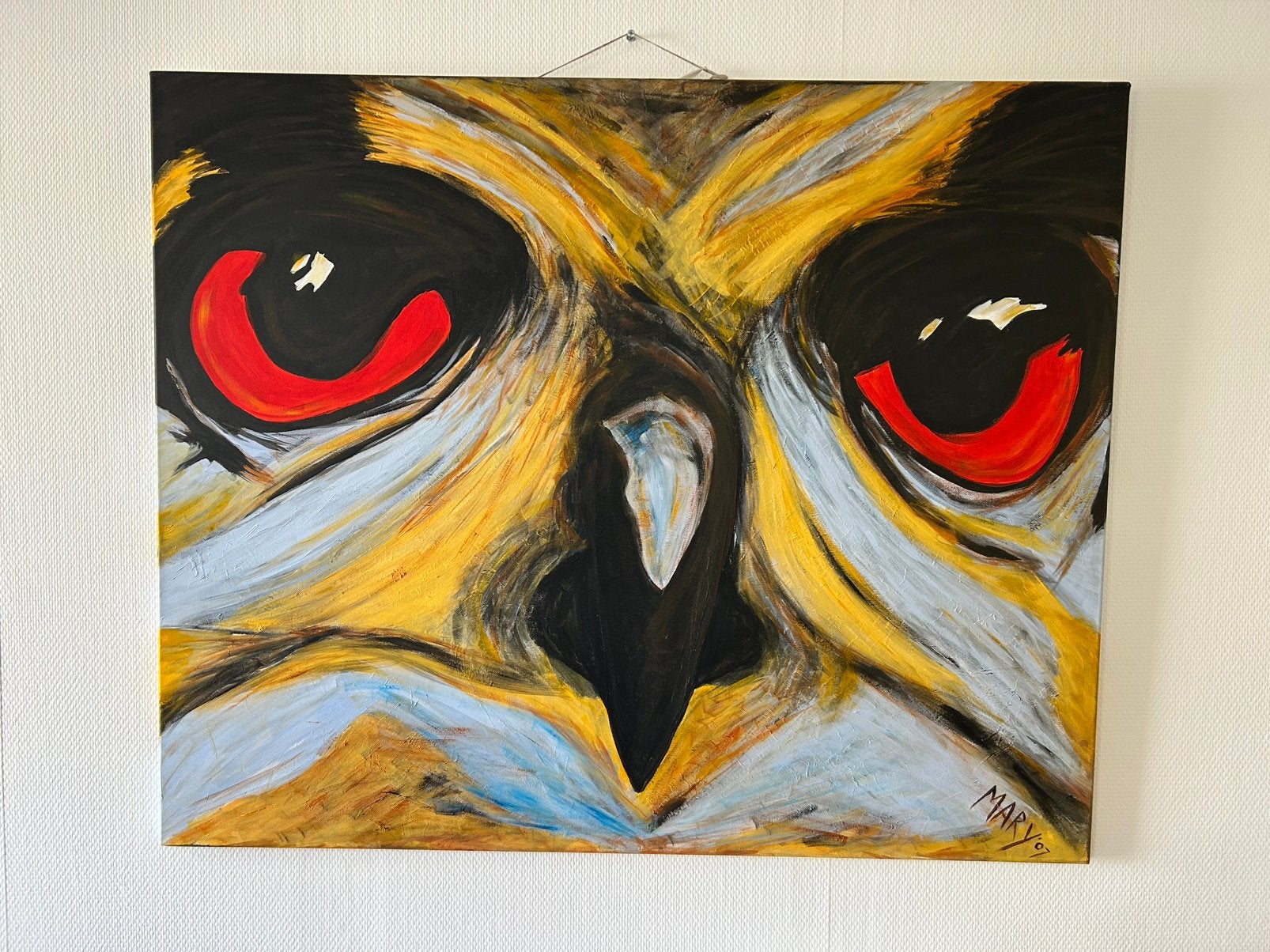 Schilderij van een Uil, Ophalen, Acrylverf, Dieren, Handgeschilderd