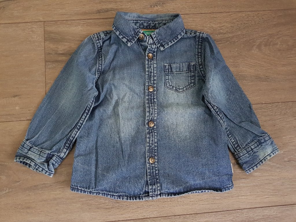(W) Spijkeroverhemd / spijkerblouse voor jongens - 80 - Hema, Broekje, Ophalen of Verzenden, Zo goed als nieuw, Hema