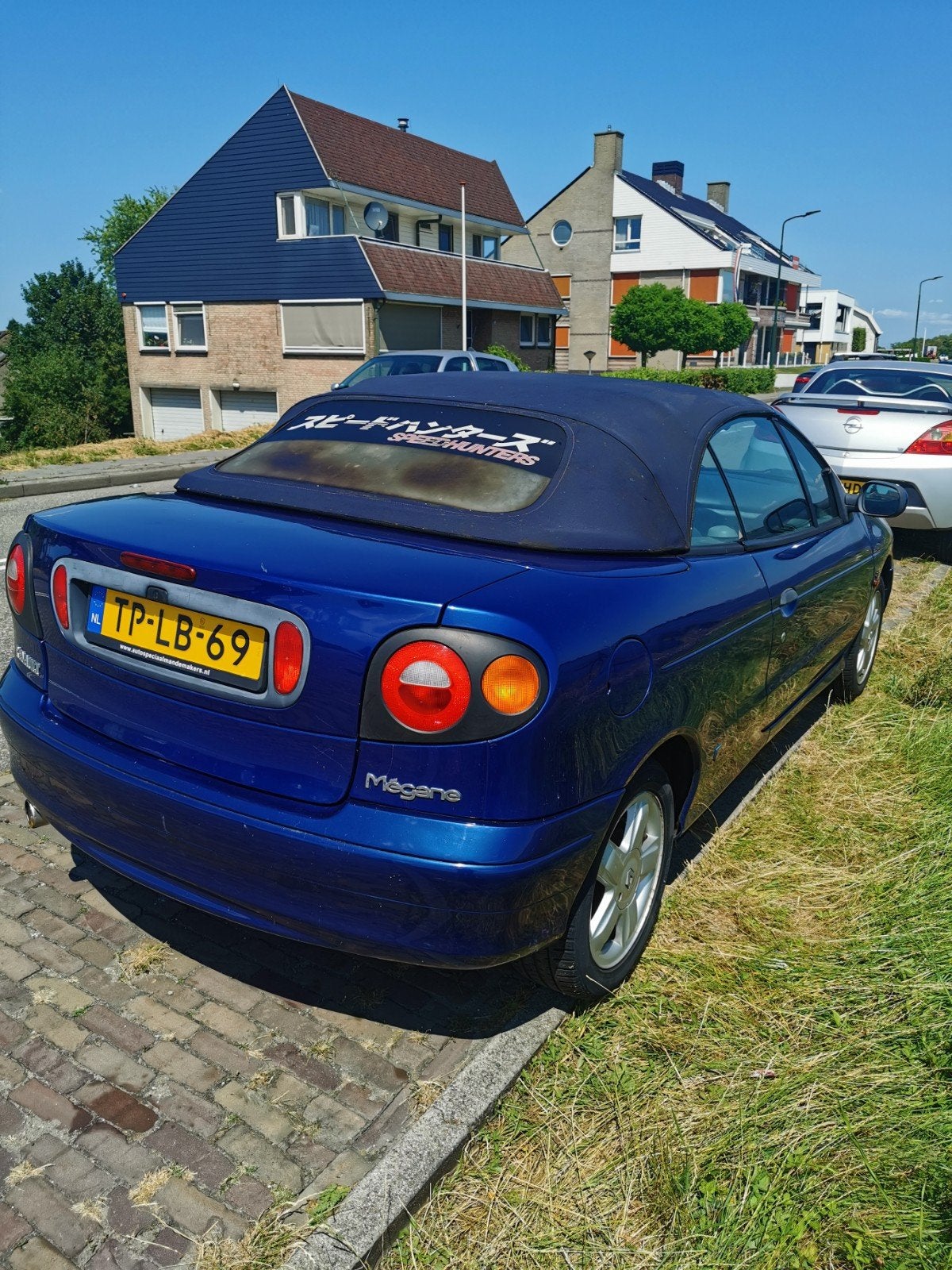Renault Mégane 2.0 Cabriolet 1998 Blauw, Auto's, Voorwielaandrijving, 1998 cc, 4 cilinders, Cabriolet