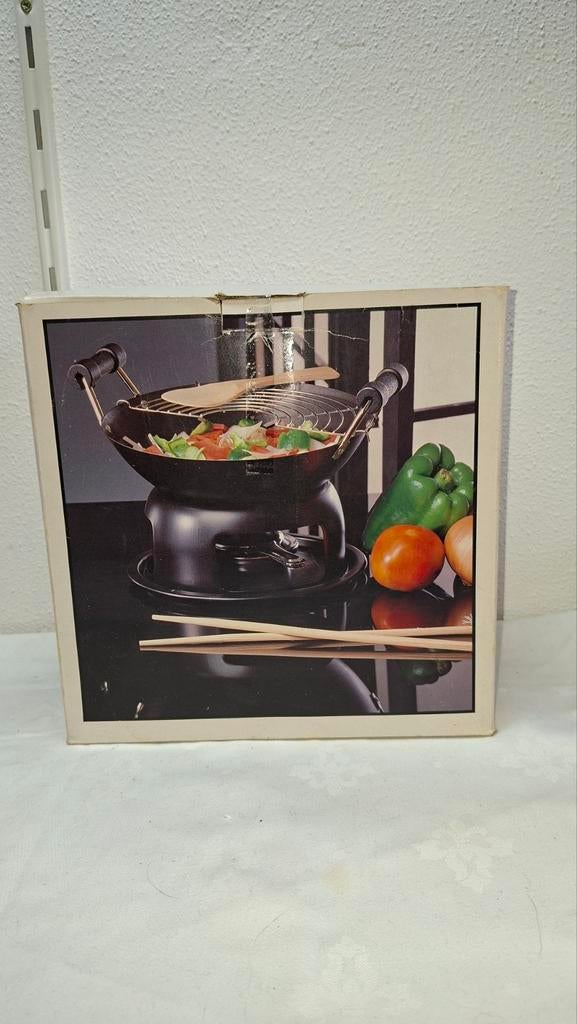 Party Wokset met brander en accessoires - 7 delig, Overige typen, Nieuw, Ophalen of Verzenden, Zwart