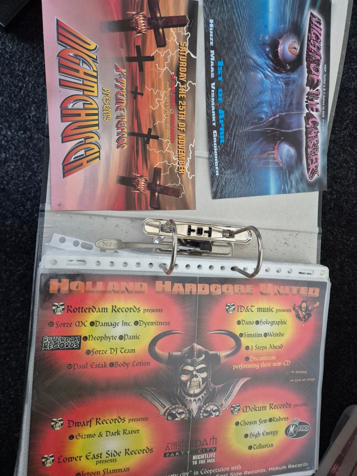 Set flyers houseparty hardcore, Ophalen of Verzenden, A1 t/m A3, Film en Tv