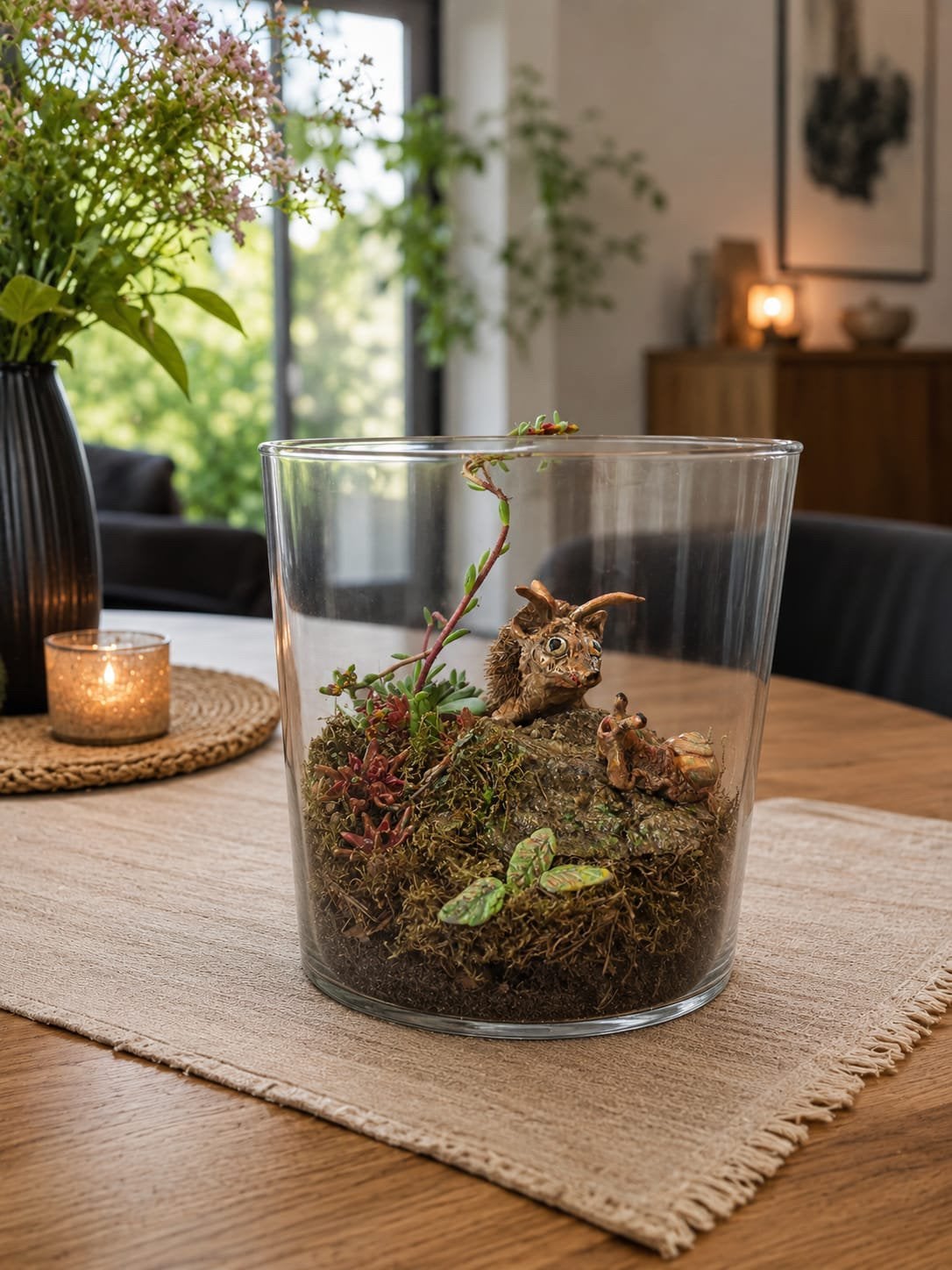 Egelhuis met egel, Ophalen, Nieuw, 18 cm, Handgemaakt