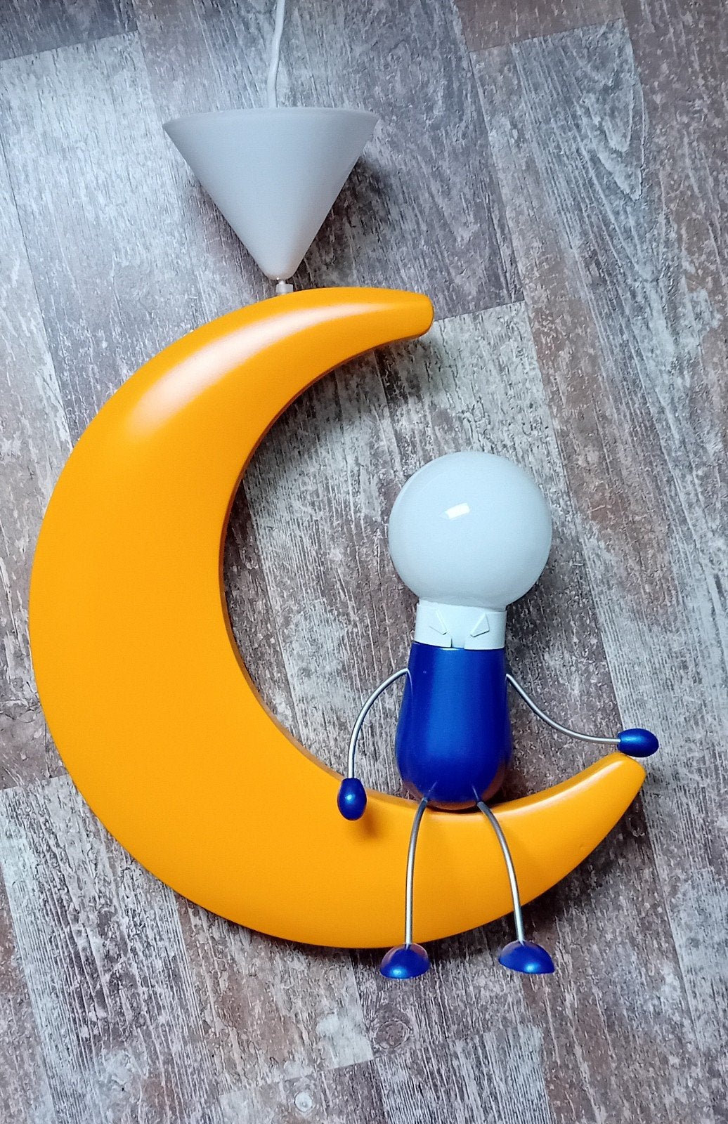 hanglamp 'Mannetje op de maan', Ophalen of Verzenden, Nieuw, Hout, E27 (groot)