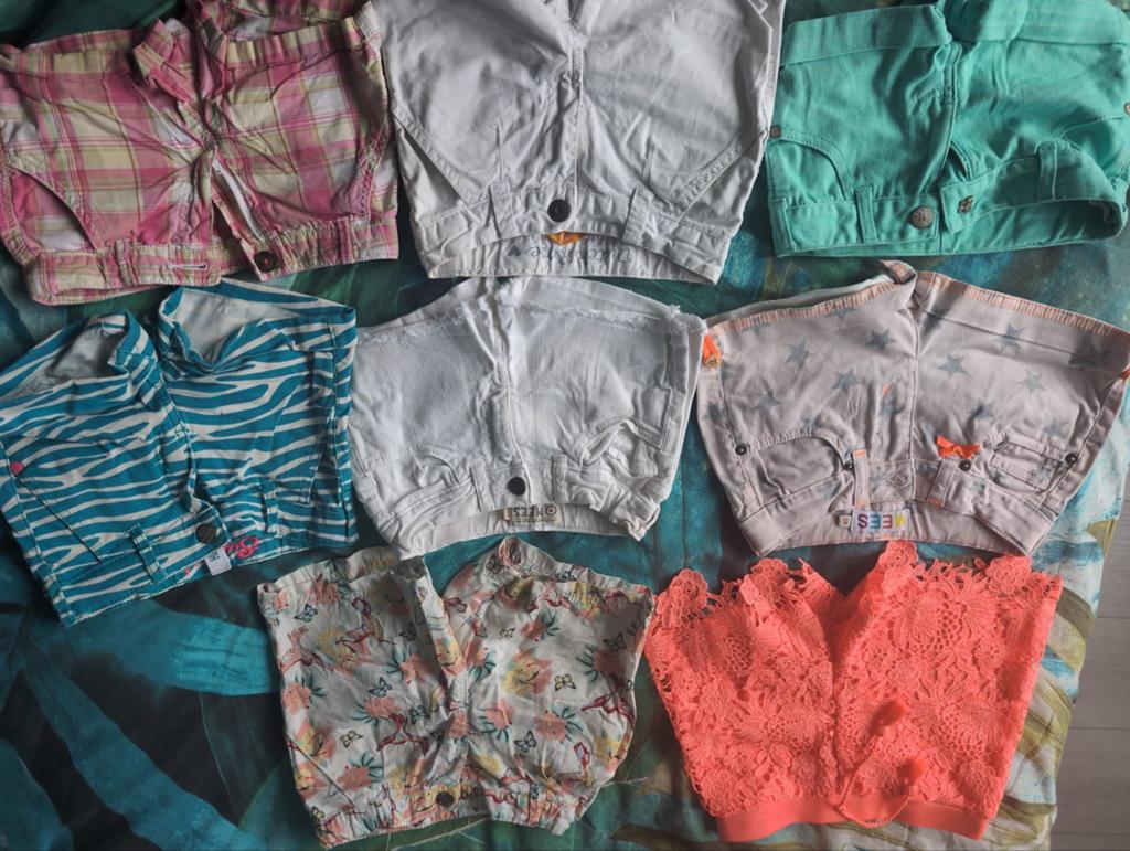 8 korte broekjes meisje maat 110/116 MEES HEMA, Broek, Gebruikt, Meisje, MEES, HEMA