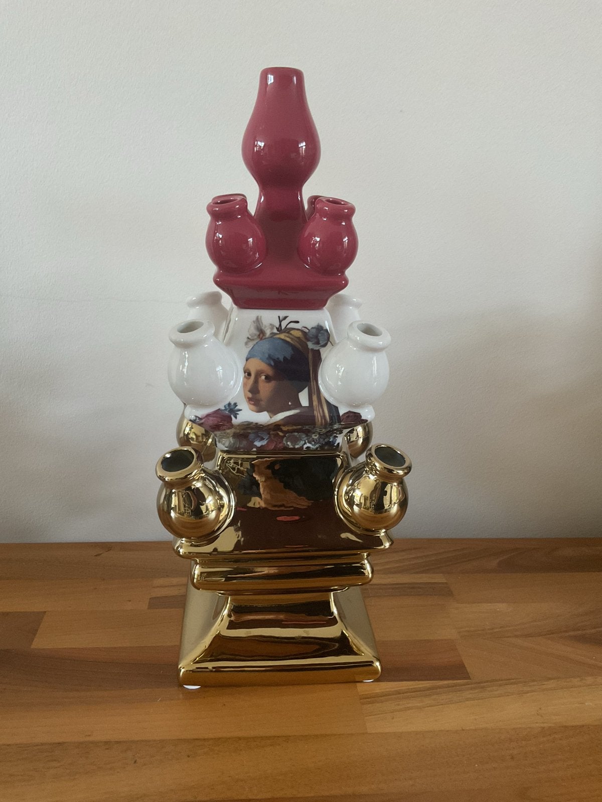 Heinen Delfts Blauw Stapelgekte Vaas Meisje met de Parel, Ophalen of Verzenden