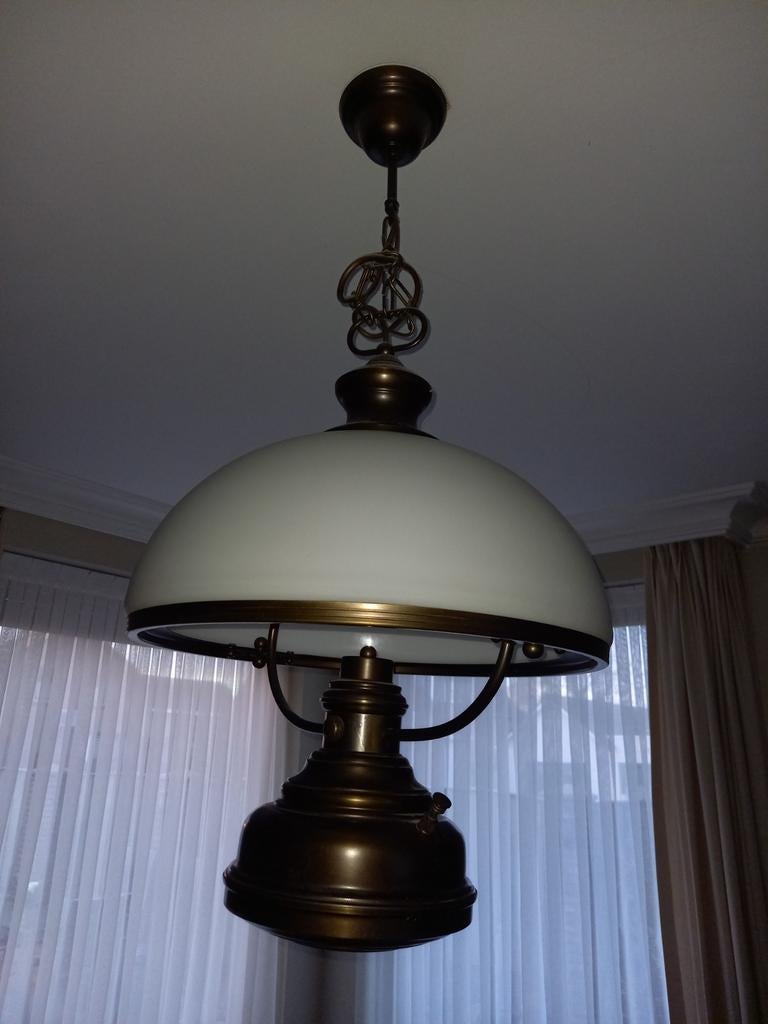 Hanglamp in olielamp model, Ophalen, Gebruikt, Glas, Minder dan 50 cm