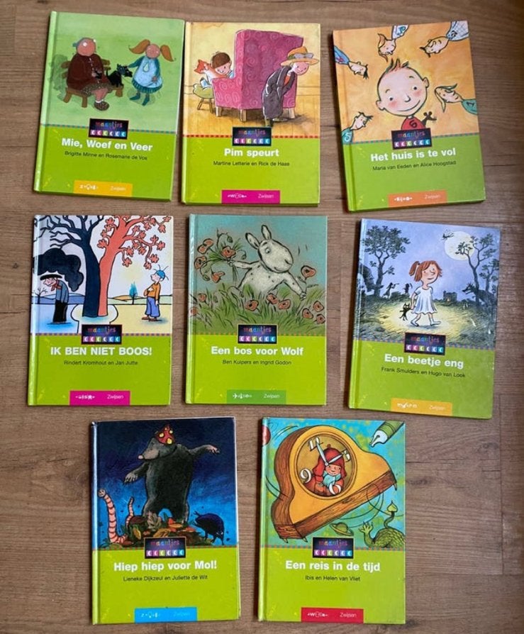 8 AVI M3 boekjes (VLL serie 9 maantjes compleet), Boeken, Kinderboeken | Jeugd | onder 10 jaar, Ophalen of Verzenden, Gelezen