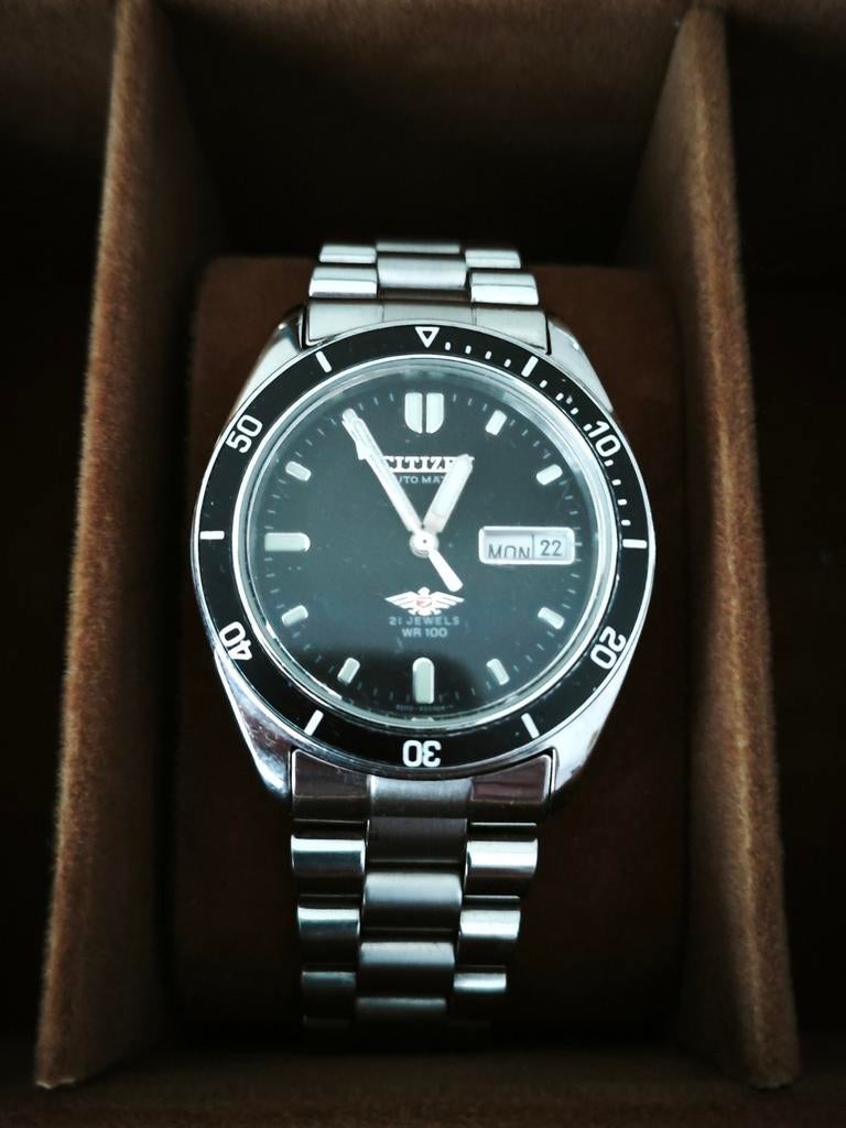 Citizen Eagle 7 Automatic Diver 36mm, Staal, Gebruikt, Staal, Ophalen of Verzenden