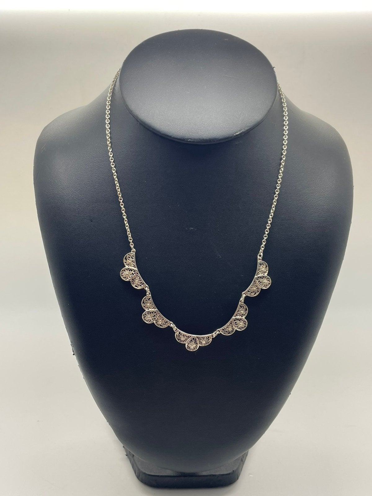 G24 Prachtige zilveren filigrain ketting, Ophalen of Verzenden, Zilver, Ketting
