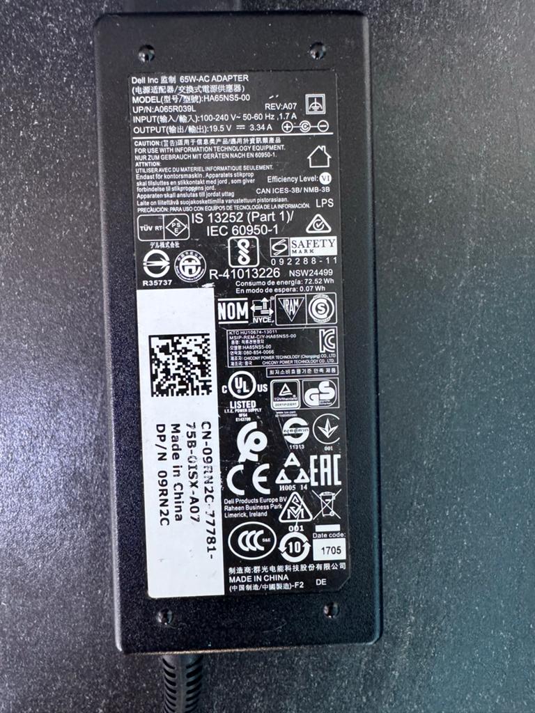 Originele Dell Laptop Oplader 65W (19.5V - 3.34A) - 09RN2C, Ophalen of Verzenden, Gebruikt