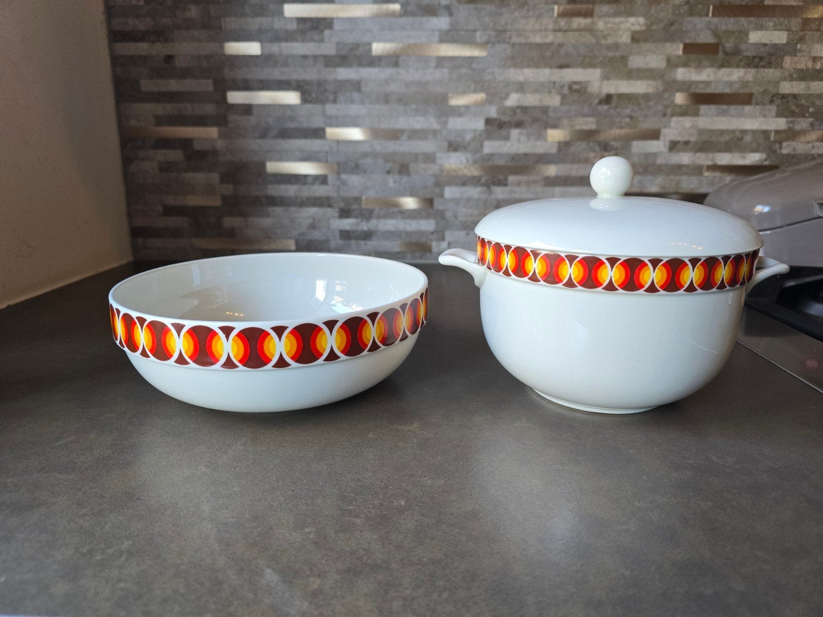 Vintage Villeroy & Boch set – dekschaal en serveerschaal, Verzamelen, Ophalen, Huis en Inrichting