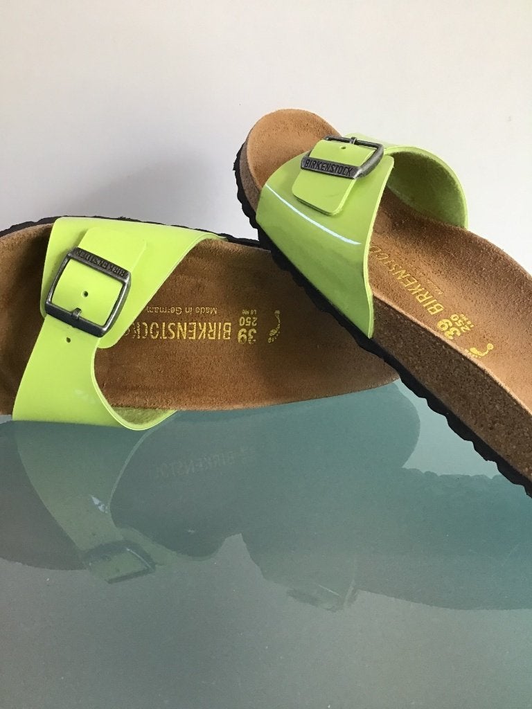 Birkenstock Madrid groene slippers | 39 | Gratis verzenden, Slippers, Verzenden, Zo goed als nieuw, Groen