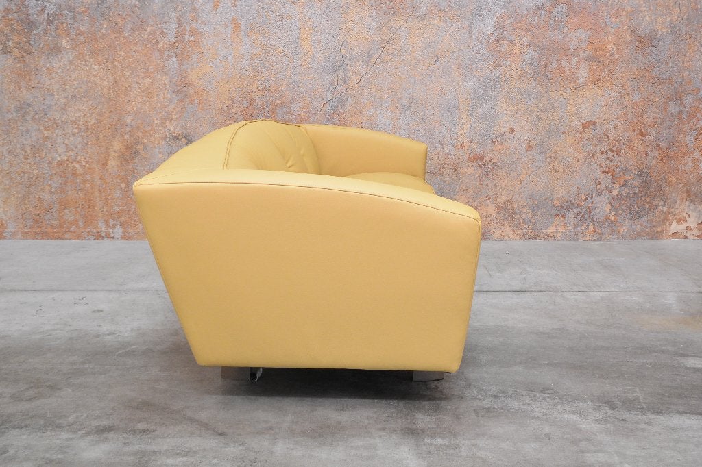 NIEUWbeklede gele leren UNIEKE Montis Riva design bank, Leolux gelderland harvink rolf benz jori design on stock montis, Montis