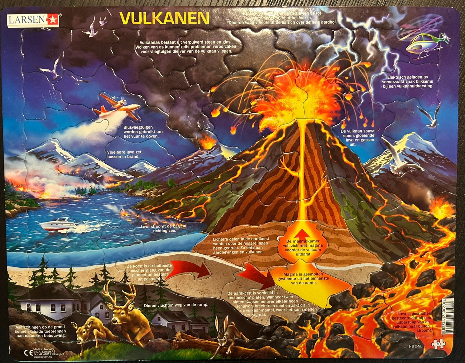 Educatieve vulkanen puzzel, Verzenden, Meer dan 50 stukjes, Zo goed als nieuw, 6 jaar of ouder