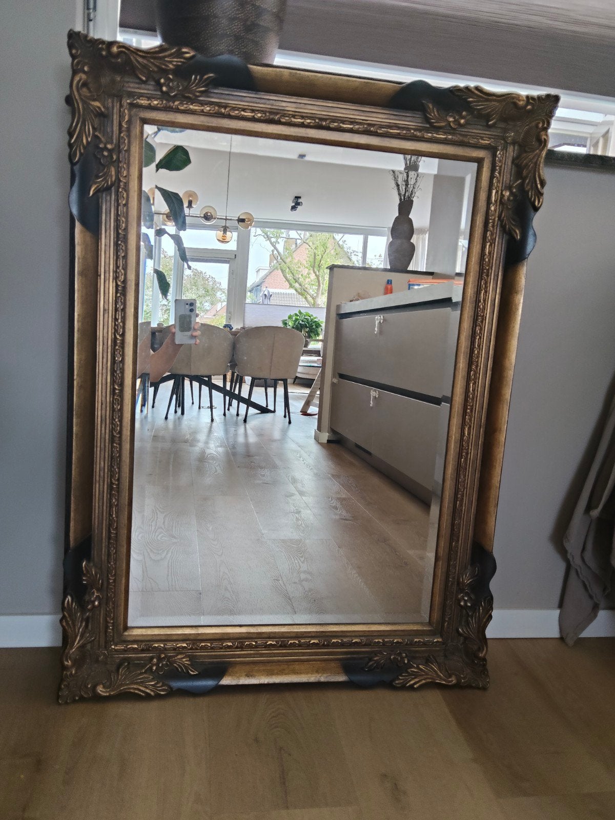 antieke spiegel barok 115 x 84, Ophalen, Rechthoekig