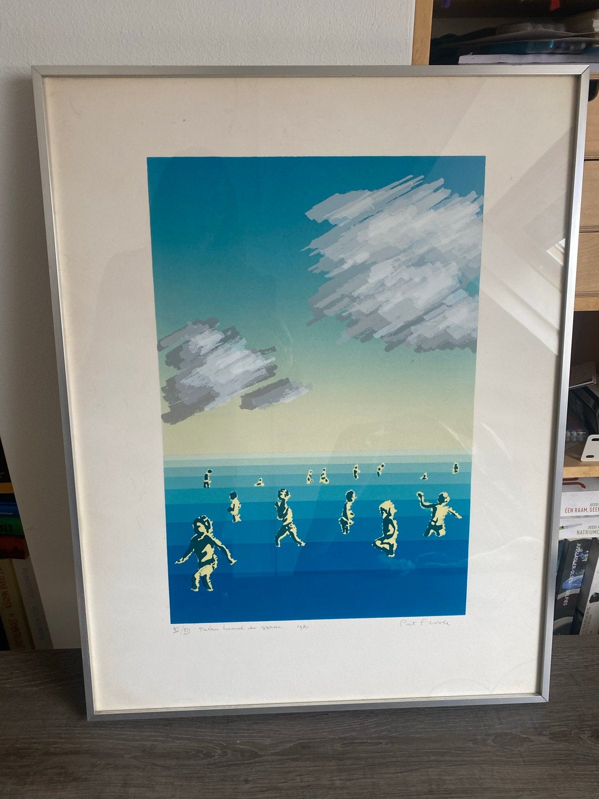 Piet Fioole - Tussen hemel en aarde (1980), Gelimiteerde oplage, Ophalen, Abstract, Zeefdruk