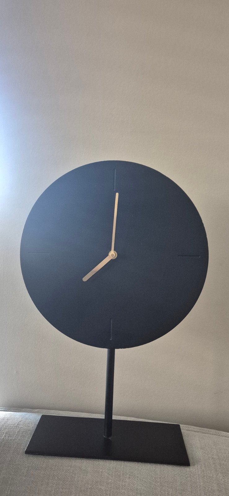 Light&Living  klok zwart metaal, Ophalen of Verzenden, Zo goed als nieuw, Zwart, Wandklok