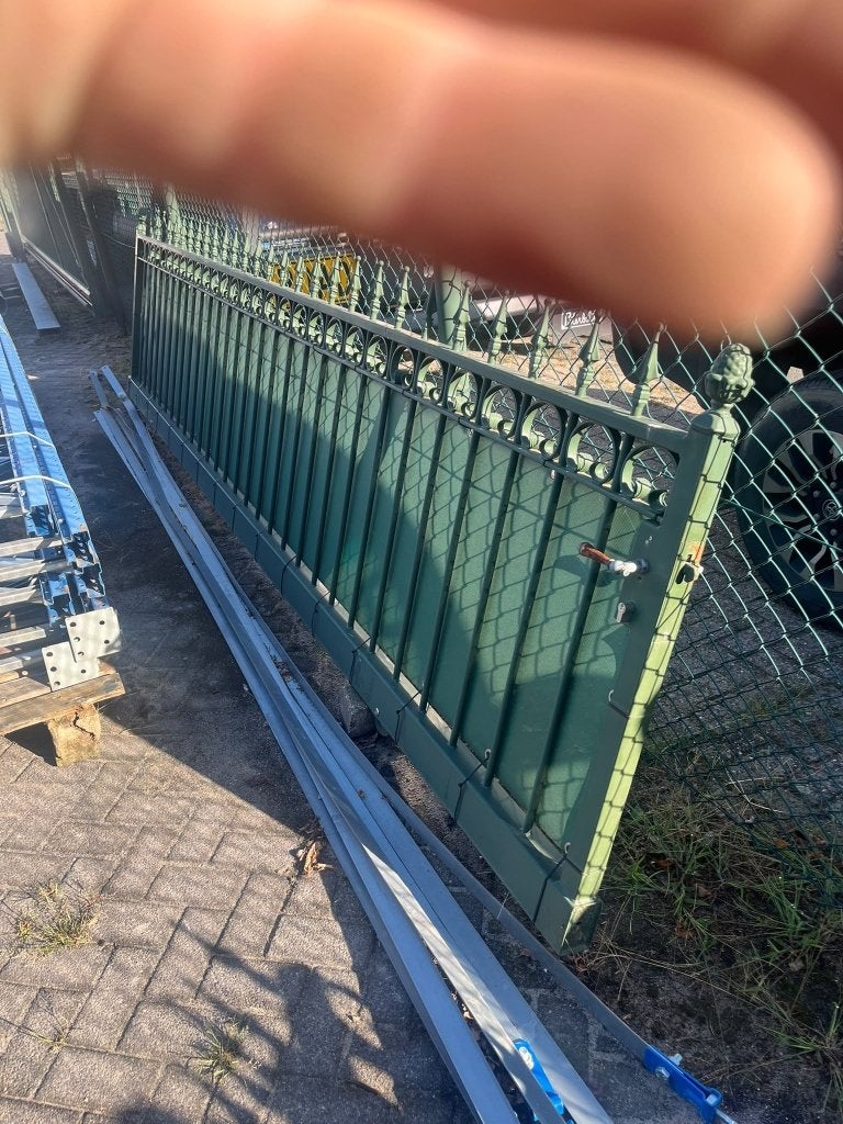 Sierhekwerk rolpoort handmatig L4.6 meter + hekwerk., Ophalen, Met poort, Gebruikt, Sierhekwerk