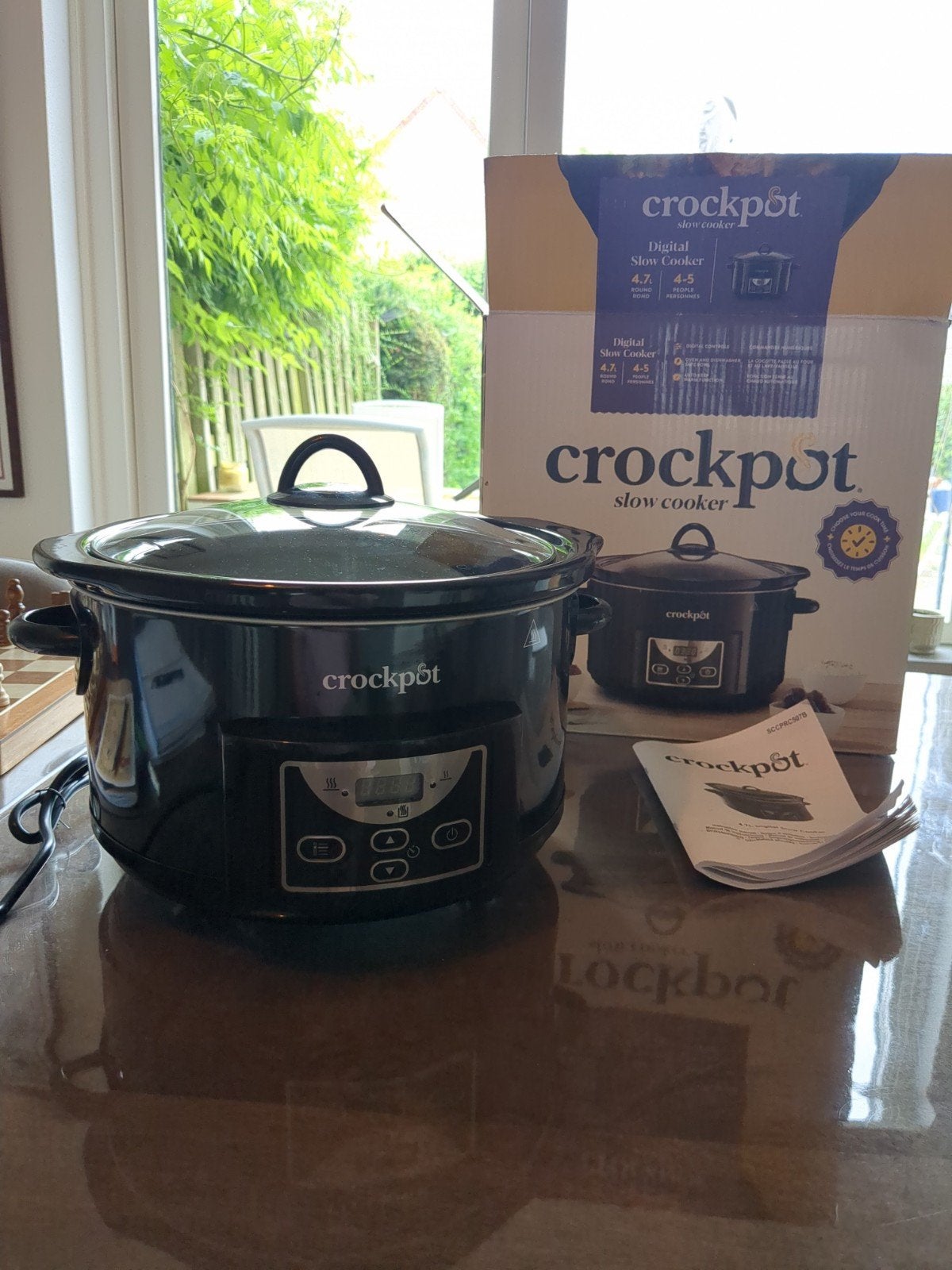 Crock-Pot Digitale Slowcooker 4.7L - Zo goed als nieuw, Ophalen of Verzenden, Timer, Zo goed als nieuw