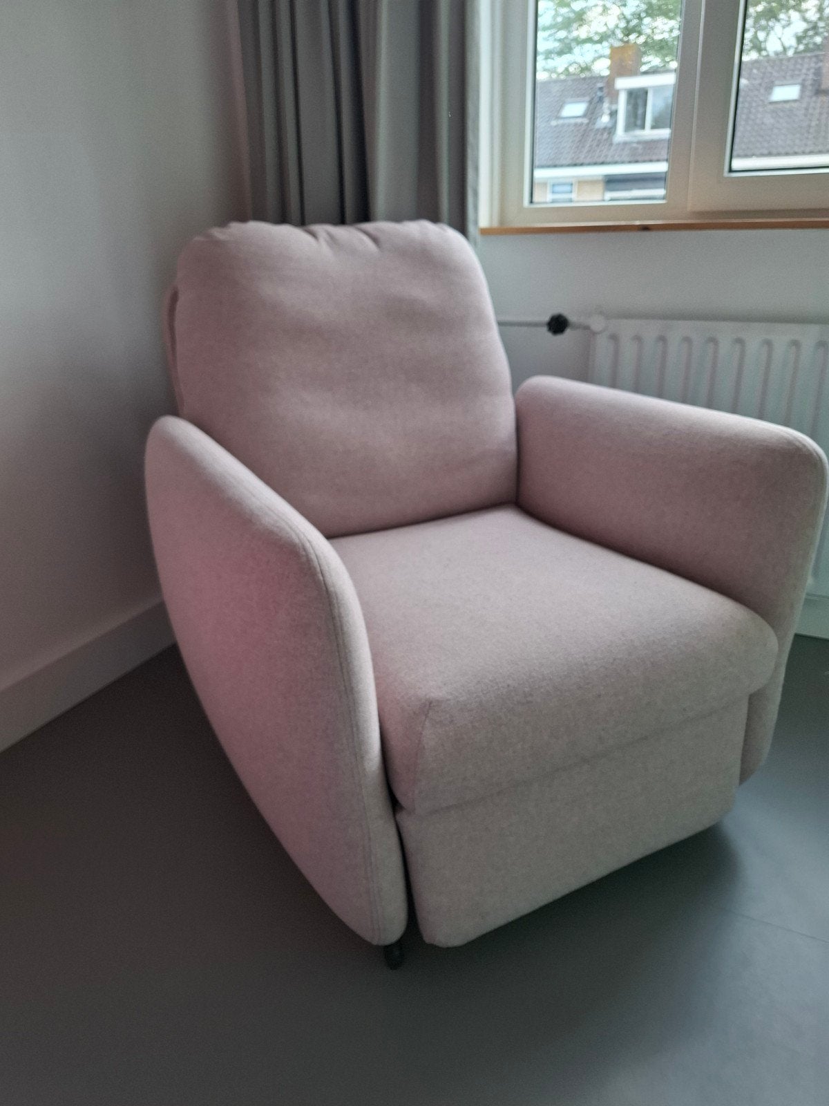 IKEA EKOLSUND Relaxfauteuil 2 hoezen, grijs en roze, Ophalen, 75 tot 100 cm, Zo goed als nieuw, 75 tot 100 cm