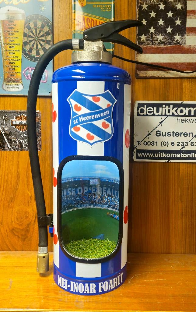SC Heerenveen decoratieve brandblusser lamp, mancave, Ophalen of Verzenden, Nieuw, Minder dan 50 cm