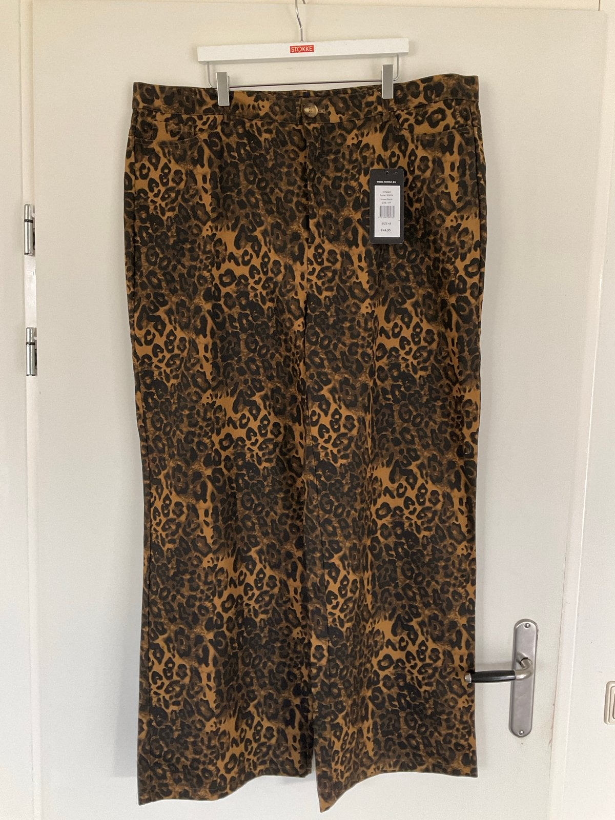 Nieuwe Norah broek met luipaardprint, maat 48, Bruin, Maat 46/48 (XL) of groter, Nieuw, Ophalen of Verzenden