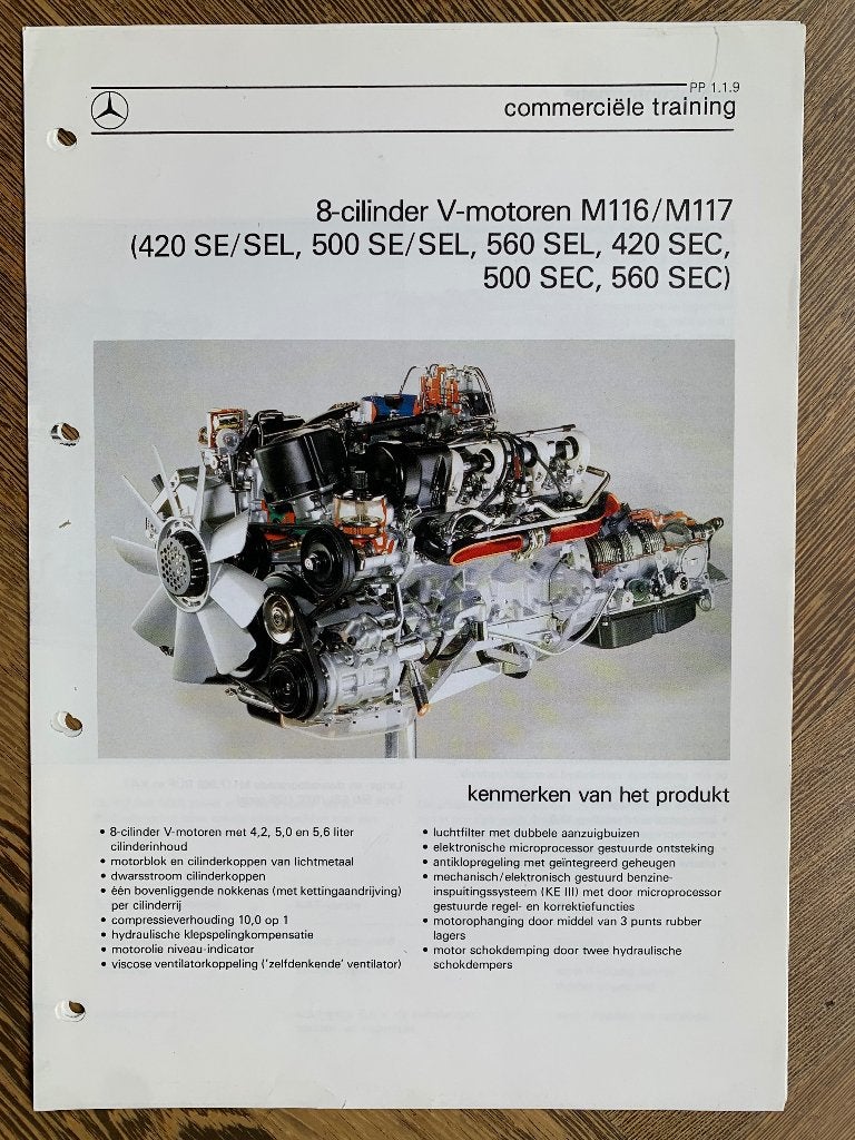 Product informatie nieuwe motoren Mercedes-Benz S W126 1985, Nieuw, Mercedes-Benz, Mercedes, Ophalen of Verzenden