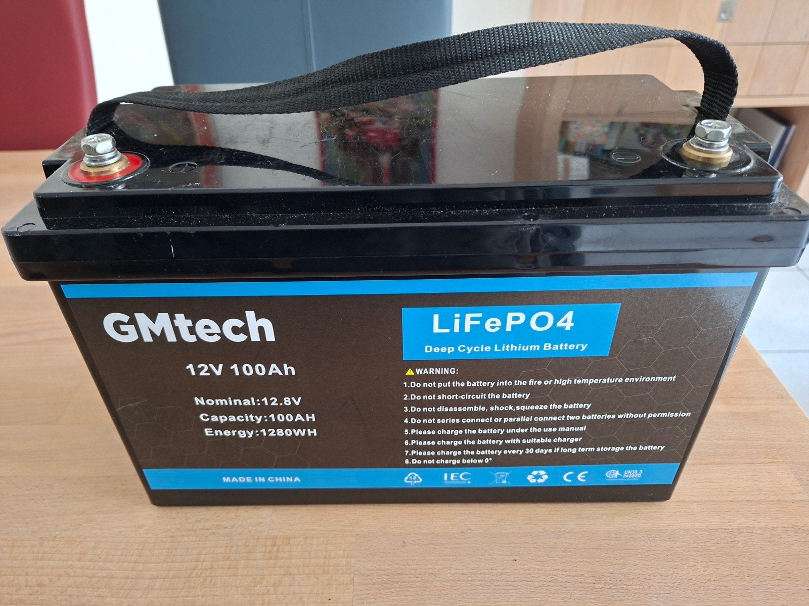 LifePO4 12 volt 100 ampère Lithium accu, Gebruikt