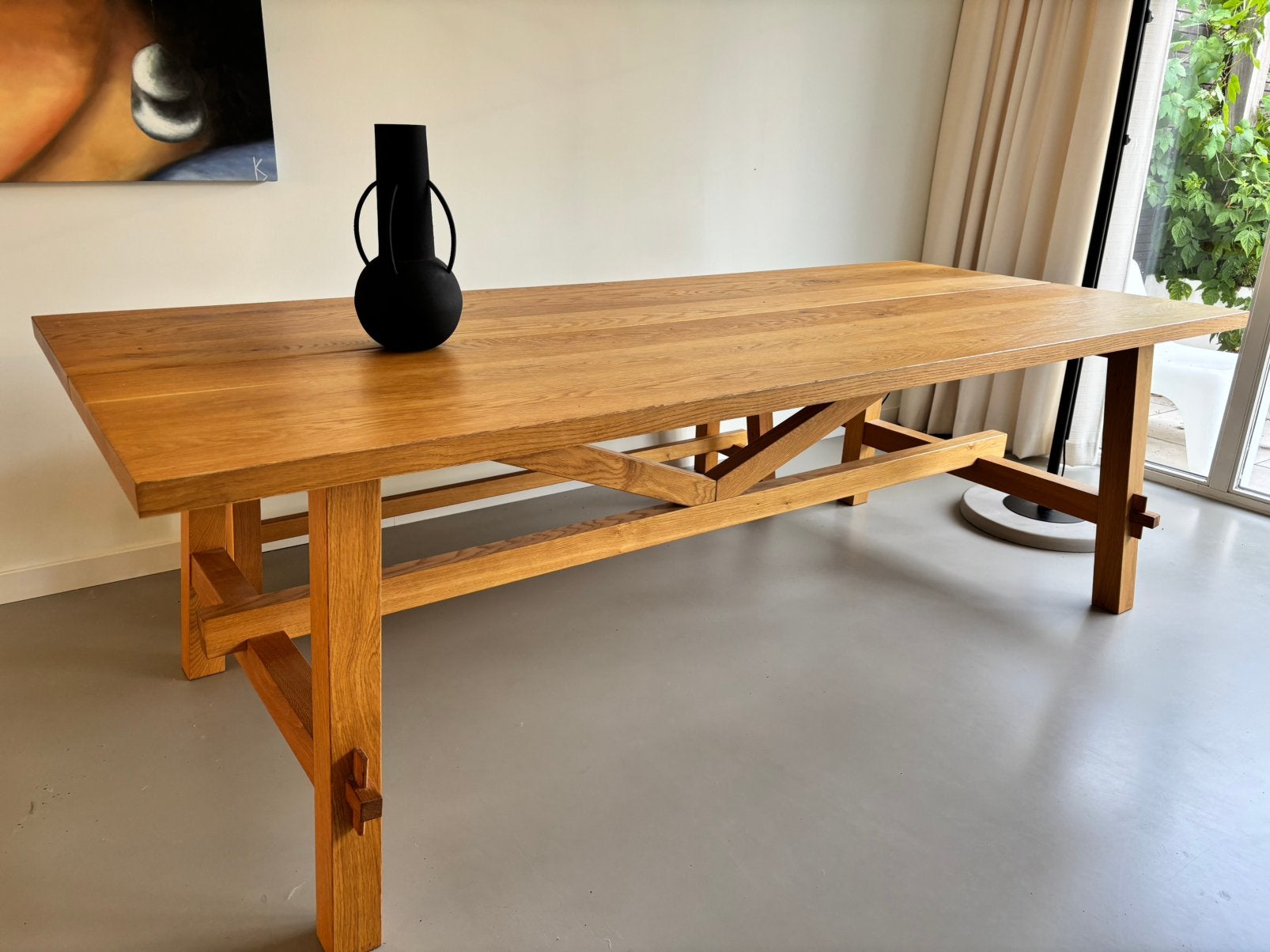 Houten eettafel Ikea Möckelby met bijbehorende eetbank, Ophalen, Eikenhout, 200 cm of meer, Scandinavisch