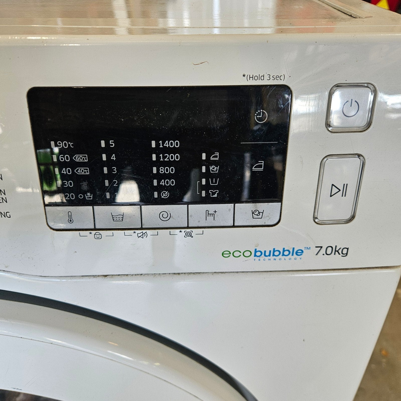 Samsung Wasmachine 7kg Eco Bubble - Goed Werkend, Ophalen, Gebruikt, Voorlader, Kort programma