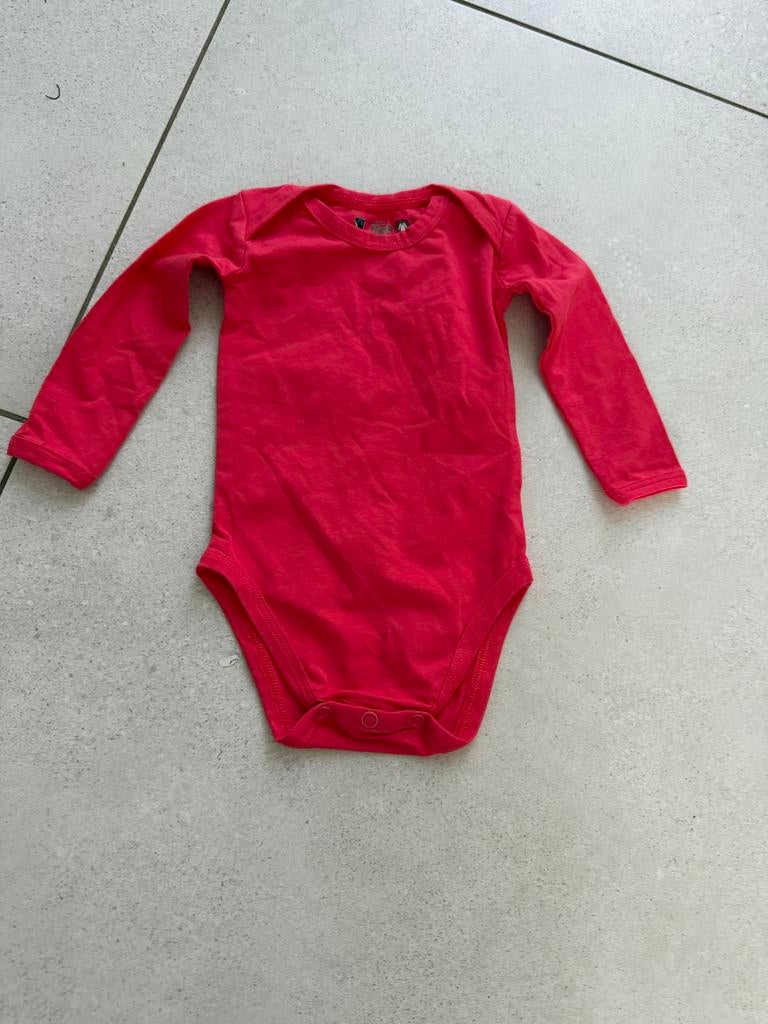 Rode romper lange mouw 100% biologisch katoen maat 50/56, Ophalen of Verzenden, Zo goed als nieuw, Jongetje of Meisje, Nacht- of Onderkleding