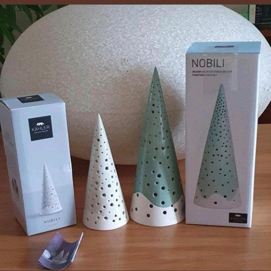 2 Kahler Nobili kaarshouders 19 en 26,5 cm hoog zgan, Huis en Inrichting, Meerkleurig, Overige merken, Waxinelichthouder, Ophalen of Verzenden