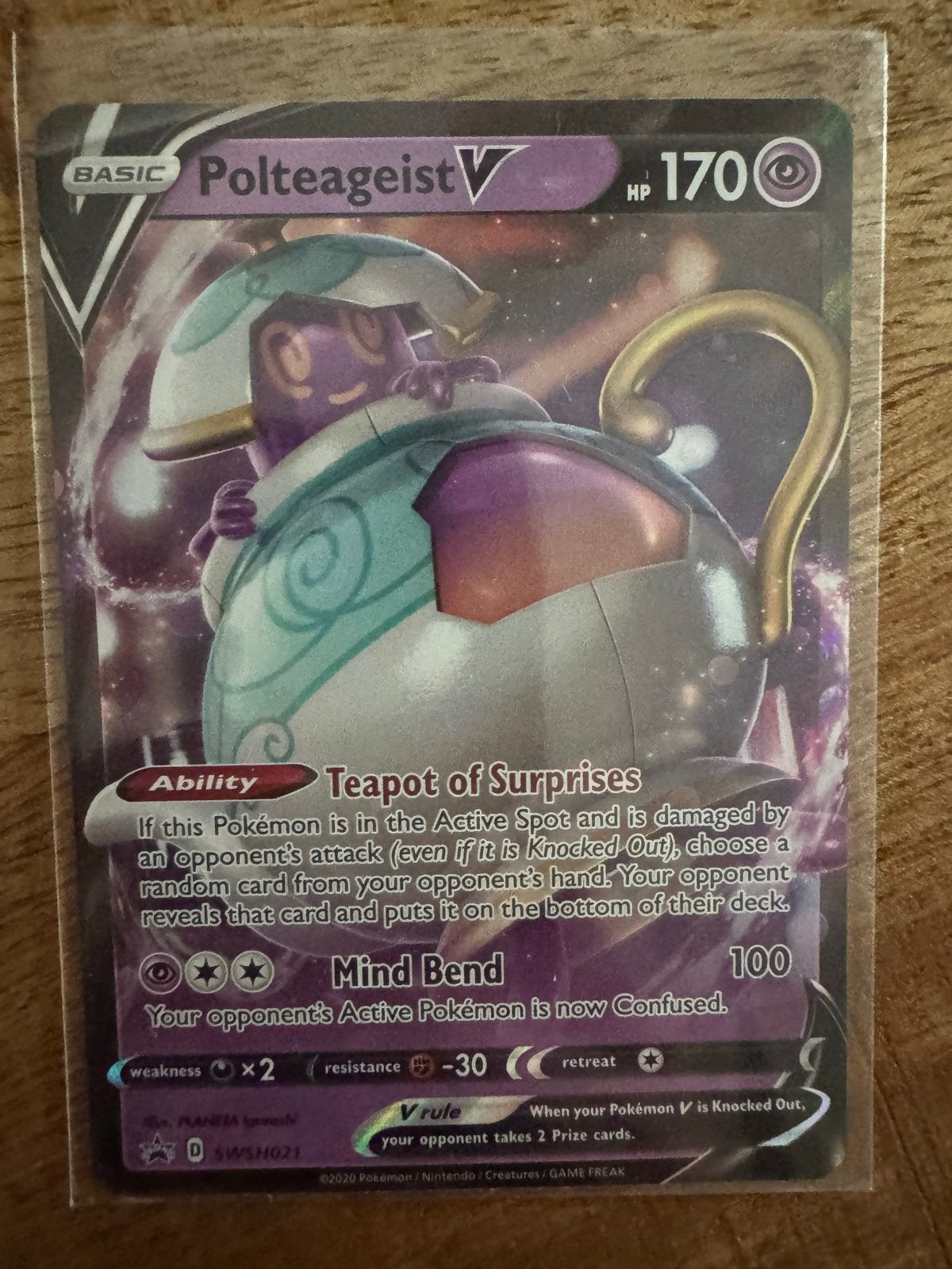 Polteageist V Pokémon Kaart SWSH021, Ophalen of Verzenden, Zo goed als nieuw, Losse kaart