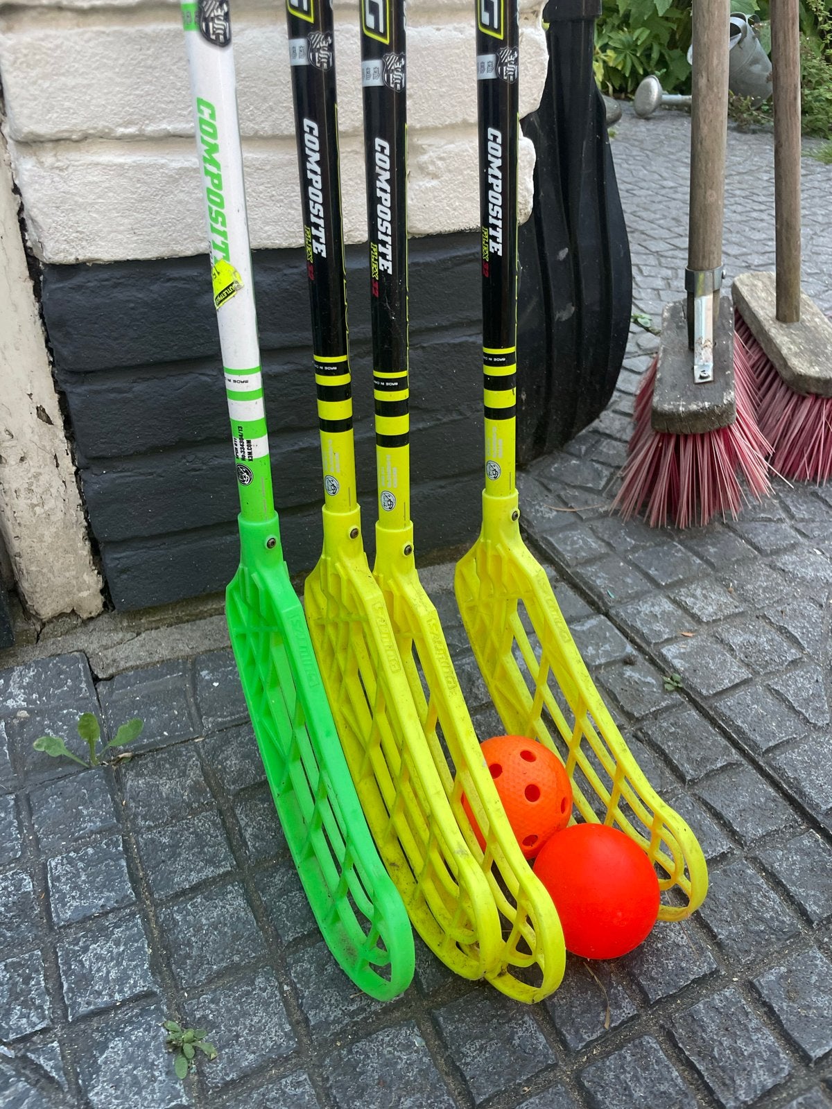 Floorball sticks en ballen set - Salming Composite, Ophalen, Gebruikt